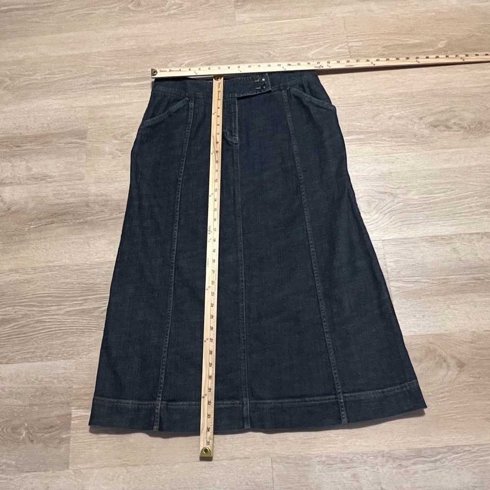 Vintage Liz Claiborne Denim Maxi Skirt Size 12 Prairie Western Cottagecore Boho - Picture 8 of 13